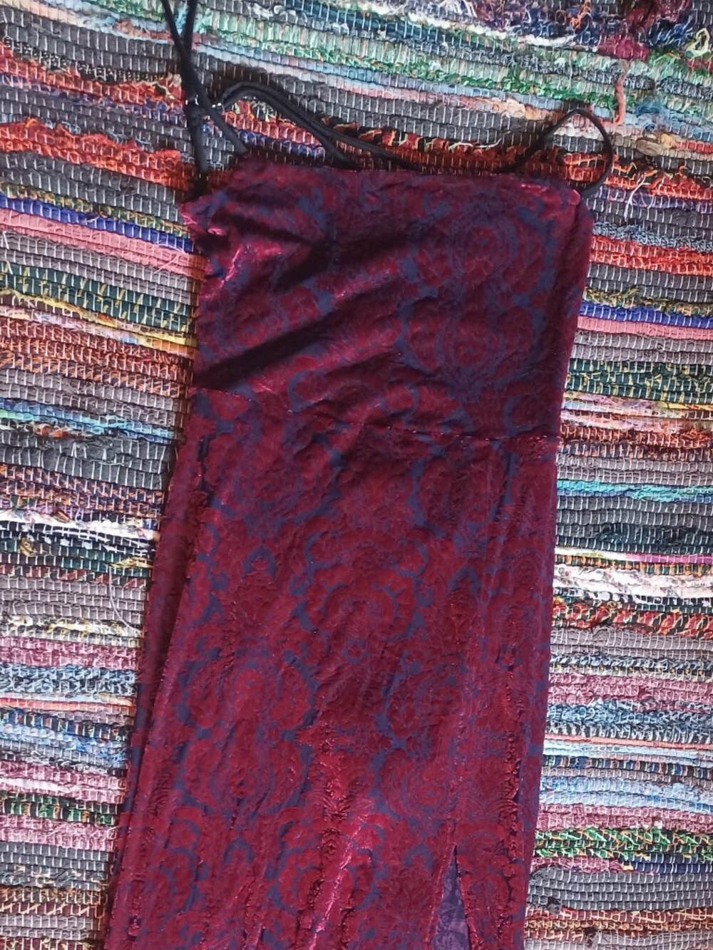 Velvet Spaghetti strap backless dress